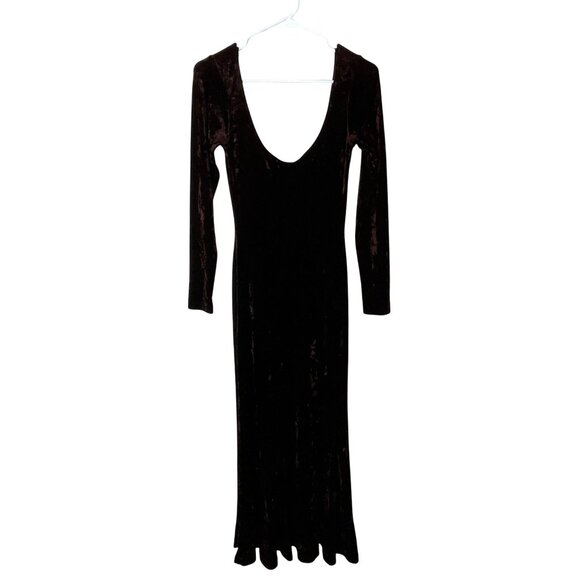 Betsey Johnson Dresses & Skirts - Betsey Johnson  Velvet Maxi Dress M Grunge VINTAGE VELOUR ONG BODYCO -WINE